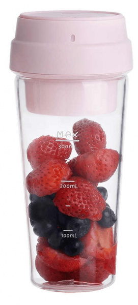 Блендер-Соковыжималка 17PIN Star Frut Bottle 400ML, розовый фото 1
