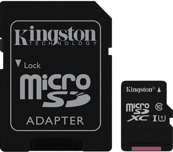 Карта памяти Kingston microSDXC 256Gb Class 10 UHS-I (10/45MB/s) + ADP фото 1