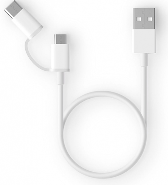 Кабель ZMI 2 in1 USB Type-C/Micro 30 см (AL511) белый фото 1