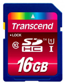 Карта памяти Transcend SDHC 16GB Class 10 UHS-I 90MB/s, TS16GSDHC10U1 - фото