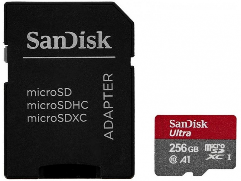 Карта памяти SanDisk Ultra microSDXC 256GB Class 10 UHS-I (95MB/s) с адаптером фото 1