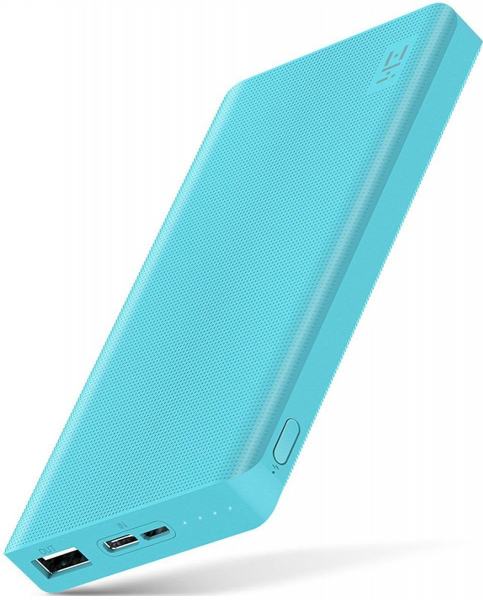 Внешний аккумулятор Xiaomi Mi Power Bank ZMI 10000 mah QB810 голубой фото 2